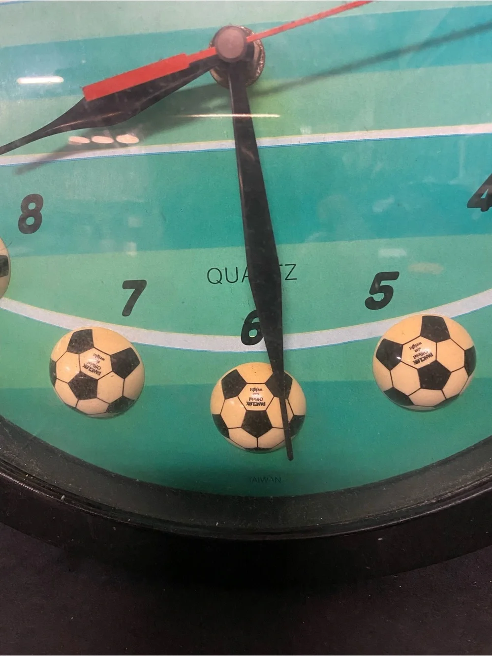 Black Soccer Field Wall Clock - Quartz